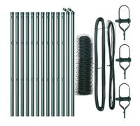 Makastle Clôture de Jardin en Acier Vert avec Poteaux, 25 x 0.5 m, Maille 50 mm, Kit Complet avec 13 Poteaux
