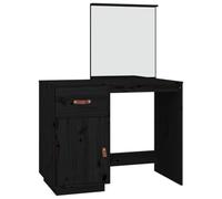 Makastle Coiffeuse Noir 95x50x134 cm Bois de pin Massif