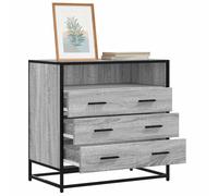 Makastle Commode à 3 tiroirs et 1 Compartiment, Meuble Rangement, Armoire de Rangement, Armoire à tiroirs, Buffet sur Salon, Chambre, Bureau, Sonoma Gris 70x41x70 cm Bois d'ingénierie