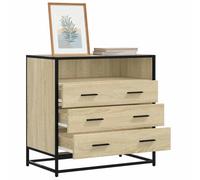 Makastle Commode à 3 tiroirs et 1 Compartiment, Meuble Rangement, Armoire de Rangement, Armoire à tiroirs, Buffet sur Salon, Chambre, Bureau, chêne Sonoma 70x41x70 cm Bois d'ingénierie