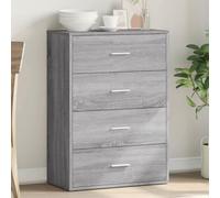 Makastle Commode à 4 Tiroirs, Armoire, Meuble de Rangement avec 4 Tiroirs, Buffet d'appoint, Buffet Cuisine, pour Chambre à Coucher, Salon, Entrée, Sonoma Gris 60x31x84 cm Bois d'ingénierie