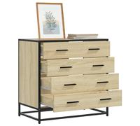Makastle Commode à 4 tiroirs, Meuble Rangement, Armoire de Rangement, Armoire à tiroirs, Buffet sur Salon, Chambre, Bureau, chêne Sonoma 70x41x70 cm Bois d'ingénierie