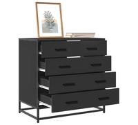 Makastle Commode à 4 tiroirs, Meuble Rangement, Armoire de Rangement, Armoire à tiroirs, Buffet sur Salon, Chambre, Bureau, Noir 70x41x70 cm Bois d'ingénierie