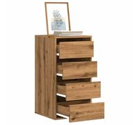 Makastle Commode à 4 tiroirs, Meuble Rangement, Armoire de Rangement, Armoire à tiroirs, Buffet sur Salon, Chambre, Bureau, chêne Artisanal 40x41x76 cm Bois d'ingénierie