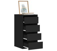 Makastle Commode à 4 tiroirs, Meuble Rangement, Armoire de Rangement, Armoire à tiroirs, Buffet sur Salon, Chambre, Bureau, Noir 40x41x76 cm Bois d'ingénierie
