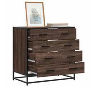 Makastle Commode à 4 tiroirs, Meuble Rangement, Armoire de Rangement, Armoire à tiroirs, Buffet sur Salon, Chambre, Bureau, chêne Marron 70x41x70 cm Bois d'ingénierie