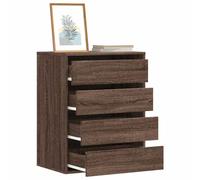 Makastle Commode à 4 tiroirs, Meuble Rangement, Armoire de Rangement, Armoire à tiroirs, Buffet sur Salon, Chambre, Bureau, chêne Marron 60x41x76 cm Bois d'ingénierie