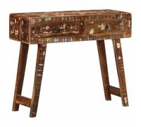 Makastle Console Meuble, Table Console Table d'appoint avec 2 Tiroirs, Meuble de Rangement pour Entrée ou Salon, 90x32x75 cm Bois Massif de récupération