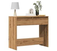 Makastle Console Meuble, Table Console, Table d'appoint avec 2 Tiroirs, Meuble de Rangement pour Entrée ou Salon, chêne Artisanal 89x41x76,5 cm Bois d'ingénierie