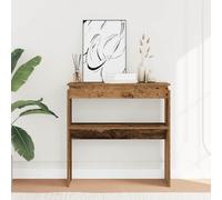 Makastle Console Meuble, Table Console, Table d'appoint avec Étagère, Meuble de Rangement pour Entrée ou Salon, Vieux Bois 80 x 30 x 80 cm Bois d'ingénierie