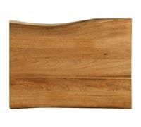 Makastle Dessus de Table, Plateau de Remplacement pour Table, Design à Bords Vivant, Convient aux Restaurant, Salon, Cuisine, 80x60x3,8 cm Bois Massif Manguier