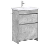 Makastle Ensemble de mobilier de Salle de Bain Gris béton