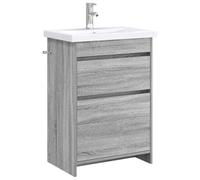 Makastle Ensemble de mobilier de Salle de Bain Sonoma Gris
