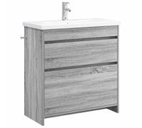 Makastle Ensemble de mobilier de Salle de Bain Sonoma Gris