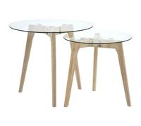 Makastle Ensemble de Tables d'appoint Lot de 2 Verre trempé