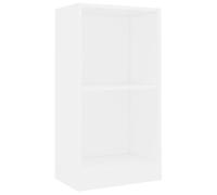Makastle Étagère à 2 Niveaux, étagère de Rangement, étagère sur Pied avec 2 Compartiments, étagère Cube pour Salon, Chambre à Coucher, Blanc, 40 x 24 x 75 cm