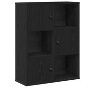 Makastle Étagère à 3 Niveaux avec 6 Compartiments, étagères sur Pied, étagères de étagère de Rangement pour Salon, Chambre à Coucher, Aspect chêne Noir, 60 x 24 x 76,5 cm