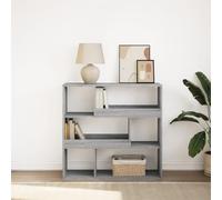 Makastle Étagère avec 3 Niveaux, Bibliothèque, séparateur de pièce, Meuble de Rangement Moderne pour Bureau, Salon, Sonoma Gris 100x33x94,5 cm