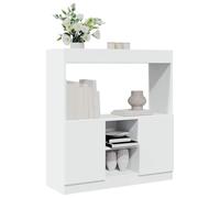 Makastle Étagère avec 3 Niveaux, Buffet, Bibliothèque, Meuble de Rangement Moderne pour Bureau, Salon, Blanc 92x33x100 cm Bois d'ingénierie