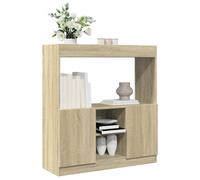 Makastle Étagère avec 3 Niveaux, Buffet, Bibliothèque, Meuble de Rangement Moderne pour Bureau, Salon, chêne Sonoma 92x33x100 cm Bois d'ingénierie