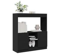 Makastle Étagère avec 3 Niveaux, Buffet, Bibliothèque, Meuble de Rangement Moderne pour Bureau, Salon, Noir 92x33x100 cm Bois d'ingénierie