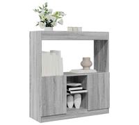 Makastle Étagère avec 3 Niveaux, Buffet, Bibliothèque, Meuble de Rangement Moderne pour Bureau, Salon, Sonoma Gris 92x33x100 cm Bois d'ingénierie
