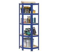 Makastle Étagère de Rangement à 5 Niveaux, 55 x 55 x 168 cm Etagere Garage, Meuble de Rangement, Planches Réglables, Style Industriel, pour Cuisine Garage, Bleu
