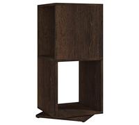 Makastle Étagère de Rangement rotative à 2 Niveaux - Étagère étroite pour Salon, Bureau - Chêne fumé - 34,5 x 34,5 x 75,5 cm