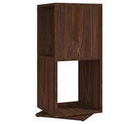 Makastle Étagère de Rangement rotative à 2 Niveaux étroite pour Salon, Aspect chêne Marron, 34,5 x 34,5 x 75,5 cm