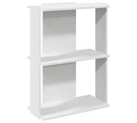 Makastle Étagère DVD avec 2 Compartiments Ouverts, Petite étagère sur Pied, étagère de Rangement, pour Salon, Blanc, 60 x 30 x 80 cm