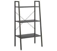 Makastle Étagère Inclinée à 3 Niveaux, Meuble de Rangement pour Salon, Chambre à Coucher, Bureau, Cuisine, Style Industriel, Noir 56x35x108 cm Bois D'ingénierie