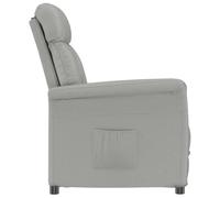 Makastle Fauteuil Inclinable avec Dossier Haut Réglable, Chaise de Canapé avec Repose-Pied et Poche Latérale pour Salon Bureau, Gris Clair 70.5 x 96.5 x 95 cm Tissu