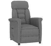 Makastle Fauteuil Inclinable avec Dossier Haut Réglable, Chaise de Canapé avec Repose-Pied et Poche Latérale pour Salon Bureau, Gris Foncé 70.5 x 96.5 x 95 cm Tissu