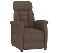 Makastle Fauteuil Inclinable avec Dossier Haut Réglable, Chaise de Canapé avec Repose-Pied et Poche Latérale pour Salon Bureau, Marron Foncé 70.5 x 96.5 x 95 cm Tissu