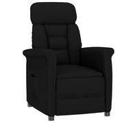 Makastle Fauteuil Inclinable avec Dossier Haut Réglable, Chaise de Canapé avec Repose-Pied et Poche Latérale pour Salon Bureau, Noir 70.5 x 96.5 x 95 cm Tissu
