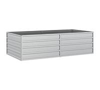 Makastle Jardiniere sur Pieds, Espace Potager sur Pied Jardinage Exterieur Jardin et Balcon, boîtes de Jardin, Lit de Jardin Surélevé, Potager de Jardin Surélevé, 160x80x45 cm Acier galvanisé Argenté