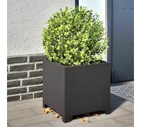 Makastle Lot de 2 Jardinières Exterieur, Lit de Jardin Surélevé en métal, Bac de Plantation, Potager de Jardin, bac à Fleurs, Noir 40x40x40 cm Acier