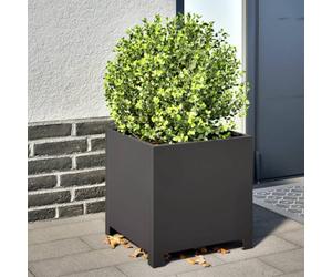 Makastle Lot de 2 Jardinières Exterieur, Lit de Jardin Surélevé en métal, Bac de Plantation, Potager de Jardin, bac à Fleurs, Noir 40x40x40 cm Acier