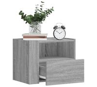 Makastle Lot de 2 Tables de Chevet Flottante, Petite Table de Nuit Murale Moderne avec 1 étagère Ouverte et 1 tiroir, étagère flottantes dans Les Chambres, Sonoma Gris 45x30x35 cm