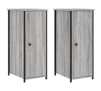 Makastle Lot de 2 Tables de Chevet, Table d'Appoint Tables de Nuit Bout de Canapé pour Entrée Chambre Salon, Sonoma Gris 32x42x80cm Bois d'ingénierie