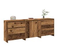 Makastle Lot de 3 Buffets, Commode, Meuble de Rangement avec tiroirs et Portes, Armoire de Rangement, Buffet Caisson pour Salon et Chambre, Bois d'ingénierie