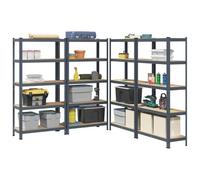 Makastle Lot de 4, Étagère de Rangement à 5 Niveaux, 90 x 40 x 180 cm Etagere Garage, Meuble de Rangement, Planches Réglables, Style Industriel, pour Cuisine Garage, Anthracite