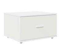 Makastle Meuble à Tiroirs avec Poignée Chromée, Chiffonnier pour Chambre à Coucher, Bureau, Grand Espace de Rangement, 55x45x33.5 cm Blanc Bois D'ingénierie