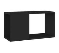 Makastle Meuble Bas avec Compartiments Ouverts, Meuble TV, Banc TV, Console multimédia, pour Salon, Salle de Divertissement, Noir, 60 x 24 x 32 cm