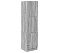 Makastle Meuble de Rangement avec 3 Portes, Casiers Multifonctionnels, Armoires Latérales Décorative pour Salon, Chambre, 31,5x32x124 cm Sonoma Gris Bois D'ingénierie