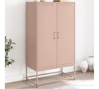 Makastle Meuble de Rangement, Buffet, en Métal, 6 Compartiments, Armoire Latérale, Placard, Buffet d'appoint, Style Industriel, pour Entrée, Salon, Bureau, Rose 68,5x38,5x123,5 cm
