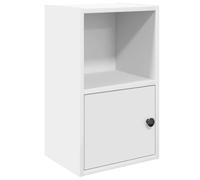 Makastle Petite Bibliothèque à Livres avec Porte et Compartiments, étagère sur Pied, étagère de Rangement, étagères de pour Salon, Blanche, 31 x 24 x