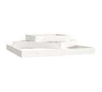 Makastle Stepped Bed Jardinière surélevée en Bois Massif, bac à Fleurs à Plusieurs Niveaux, sans Plaque de Fond, 3 Niveaux, Parterre de Fleurs, Blanc, 112 x 112 x 27 cm
