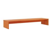 Makastle Support de Moniteur, Réhausseur Écran Monocouche, Organisateur de Bureau pour Ordinateurs Portables, Téléviseurs, Marron Miel 100x27x15 cm Bois de Pin Solide