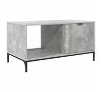 Makastle Table Basse avec 2 Portes et Compartiment Ouvert, Table D'appoint pour Salon, Bureau à Domicile, Chambre à Coucher, Gris Béton 90x49x46 cm Bois D'ingénierie